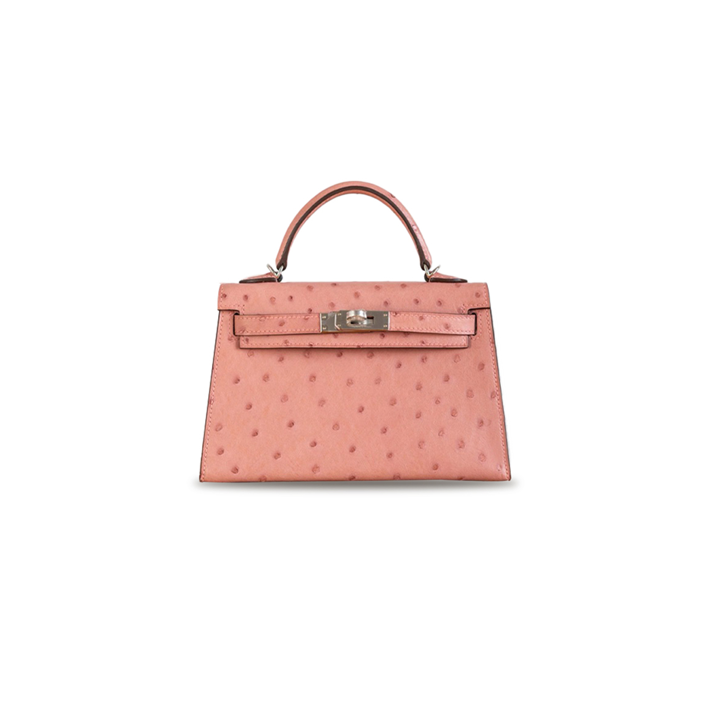 H**mes master mini kelly ii ostrich skin bubble powder (19*12*5.5cm)